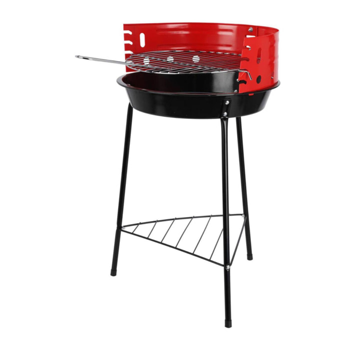 Well Home Barbacoa de 3 patas con Parrilla cromada en color negro 32x33x55cm