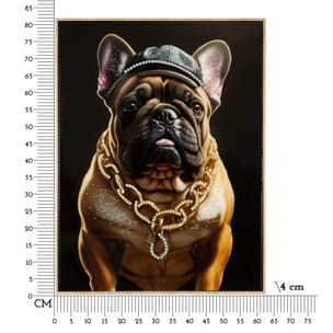 DIPINTO SU TELA LACCATO BULLY C/CORNICE CM 62X4X82