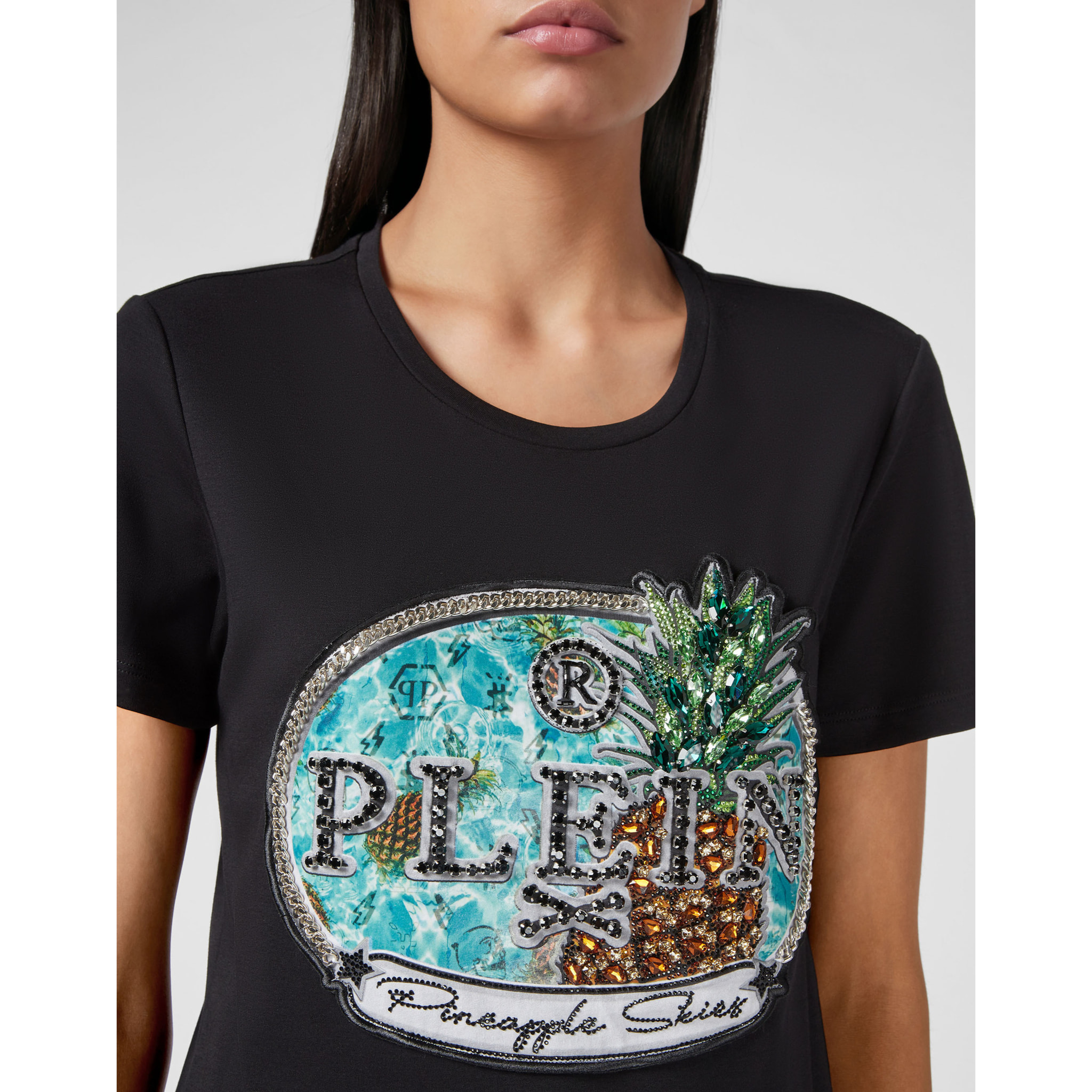 PHILIPP PLEIN Camiseta de cuello redondo PINEAPPLE SKIES