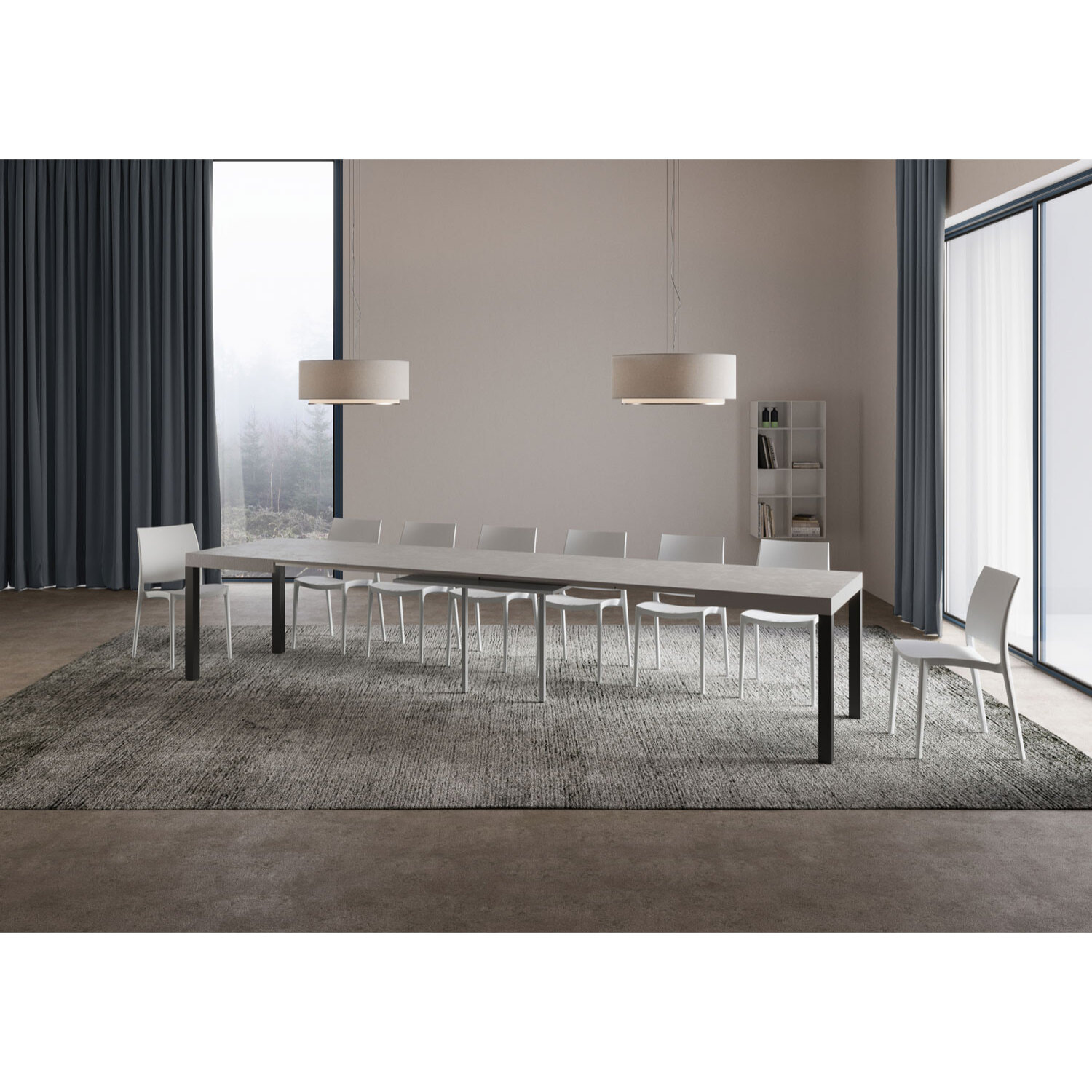 Tavolo allungabile 90x140/400 cm Everyday cashmere gambe antracite