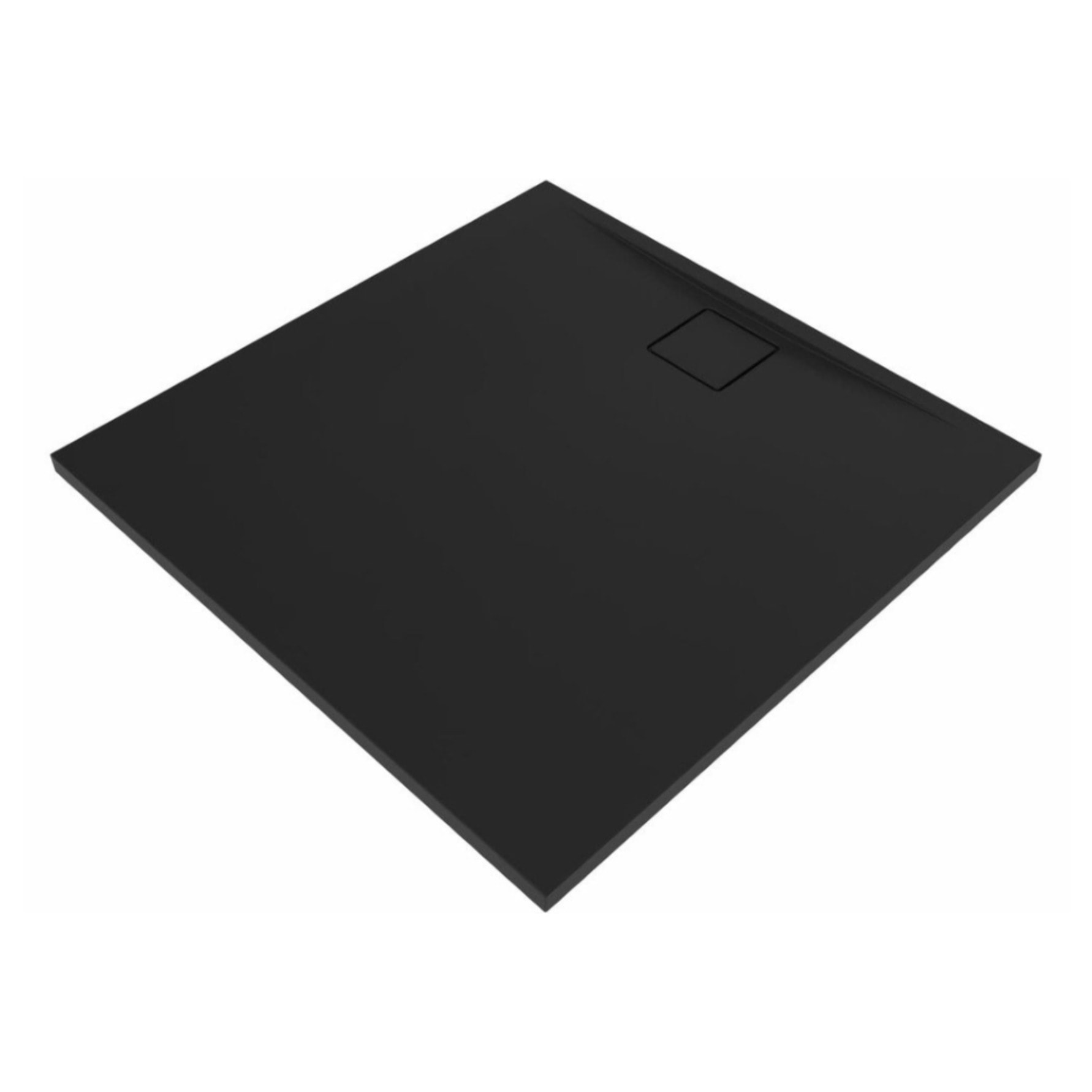 Vision Receveur de douche 90x90cm + Siphon Eslim90. Marbre coulé, noir (SATSVVI90QC-S)