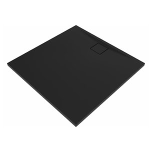 Vision Receveur de douche 90x90cm + Siphon Eslim90. Marbre coulé, noir (SATSVVI90QC-S)