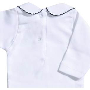Body bebé manga larga cuello polo piqué