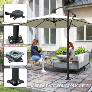 Pied pour parasol déporté à insérer dans la base d'ancrage dim. 16,5L x 16,5l x 40H cm métal galvanisé anthracite