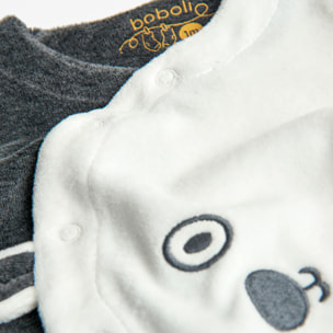 Pelele terciopelo bicolor de bebé -BCI