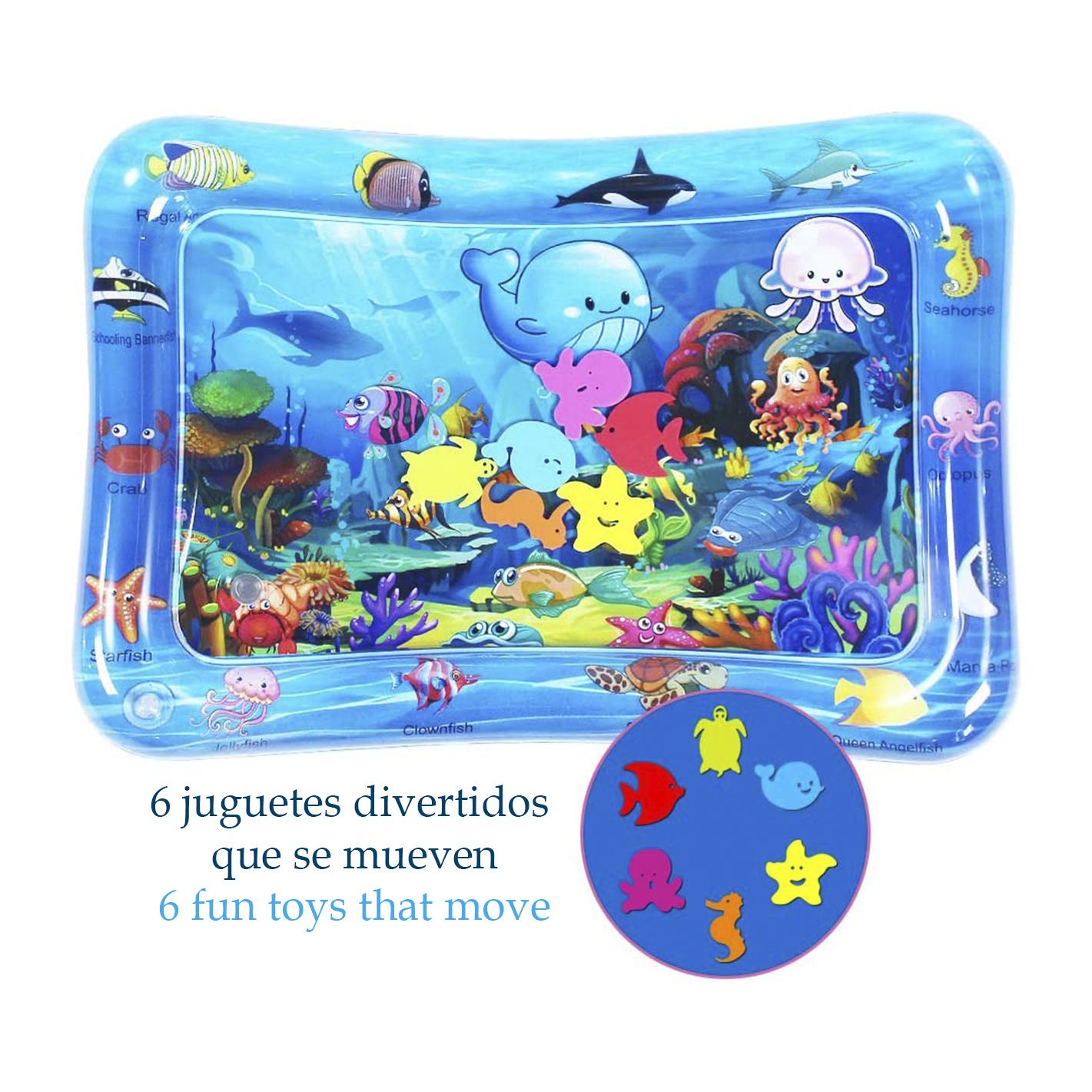 Tappetino gonfiabile per bambini con design sotto il mare. 70x50 cm.