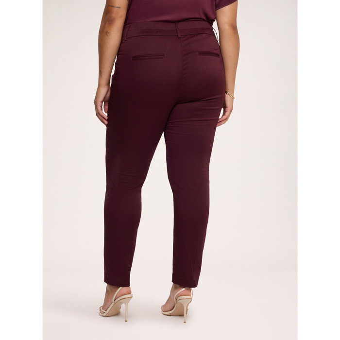 Fiorella Rubino - Pantaloni New York in cotone stretch - Bordeaux