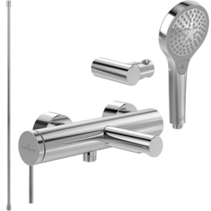 Pack mitigeur baignoire mécanique VILLEROY ET BOCH Loop & Friends + douchette + flexible + support