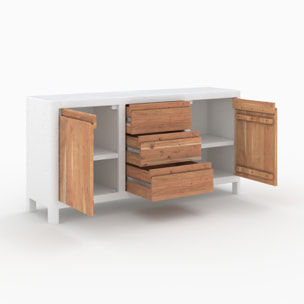 Buffet en béton blanc cassé et bois d'acacia - Tierra