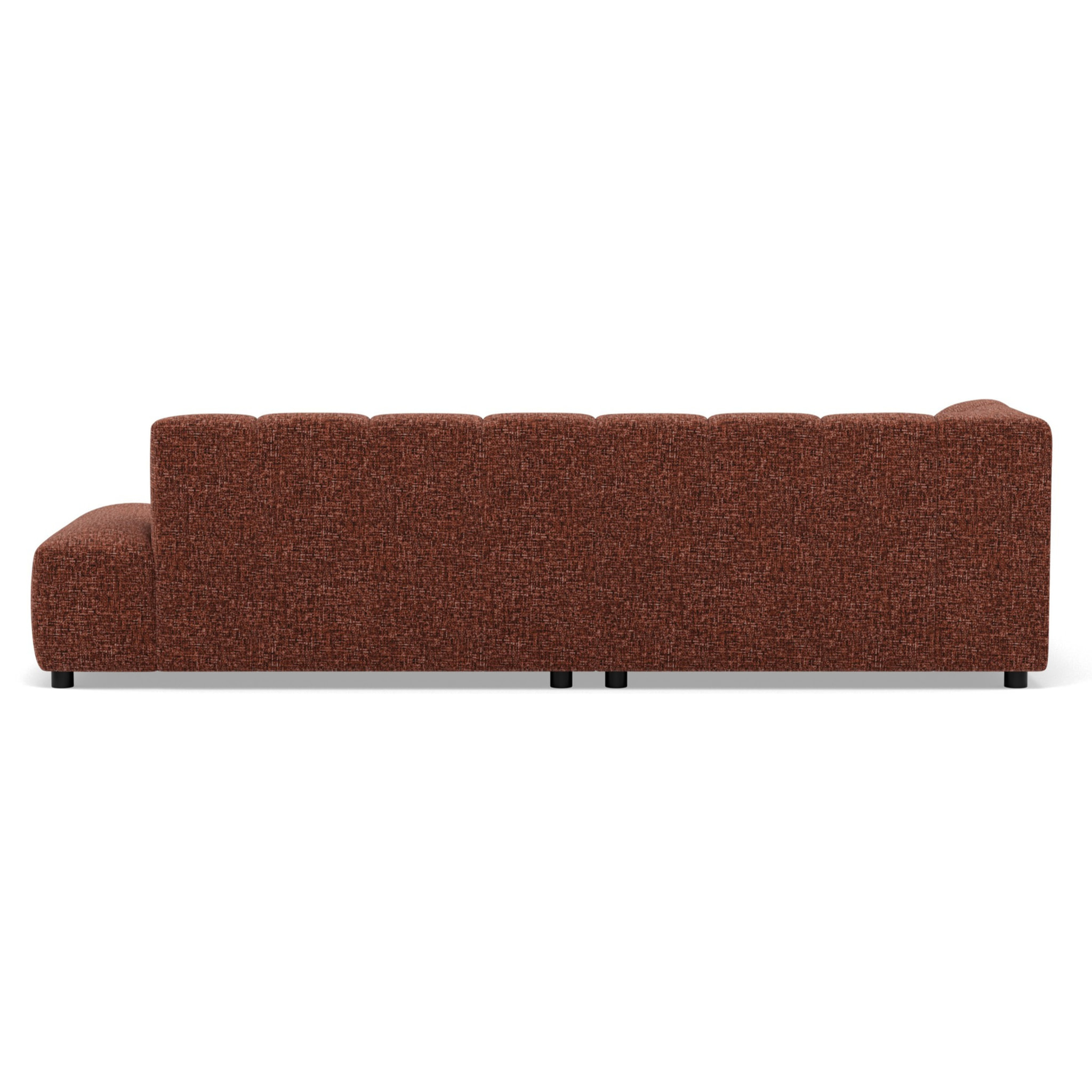 Curtis - canapé d'angle gauche 4 places sans accoudoir en tissu texturé - Terracotta