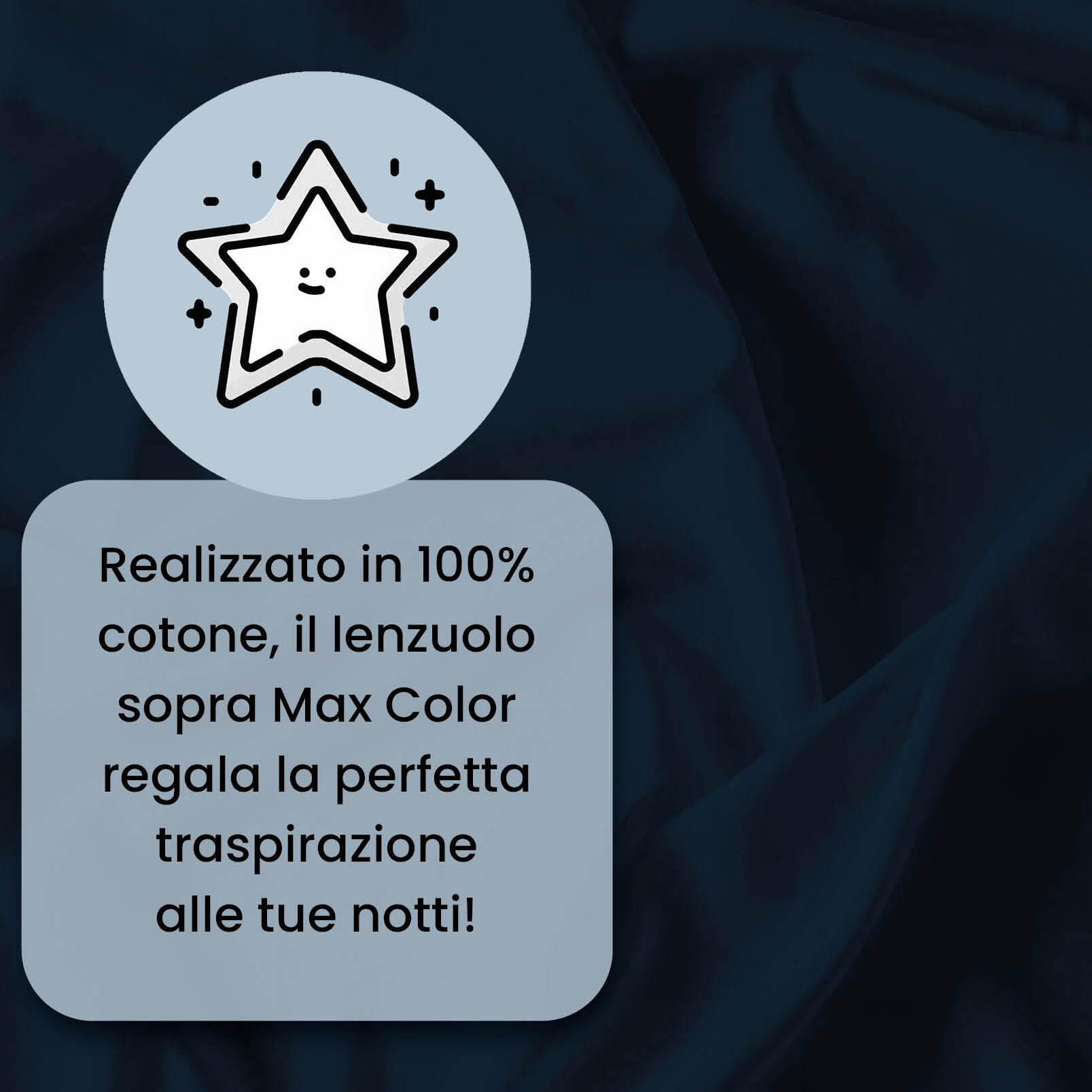 LENZUOLO SOPRA MAX COLOR, 100% Cotone, Tinta Unita, Made in Italy - BLU SCURO