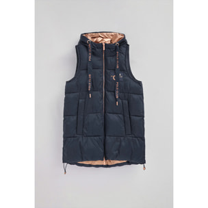 Gilet trapuntato blu marino con logo Polo Club