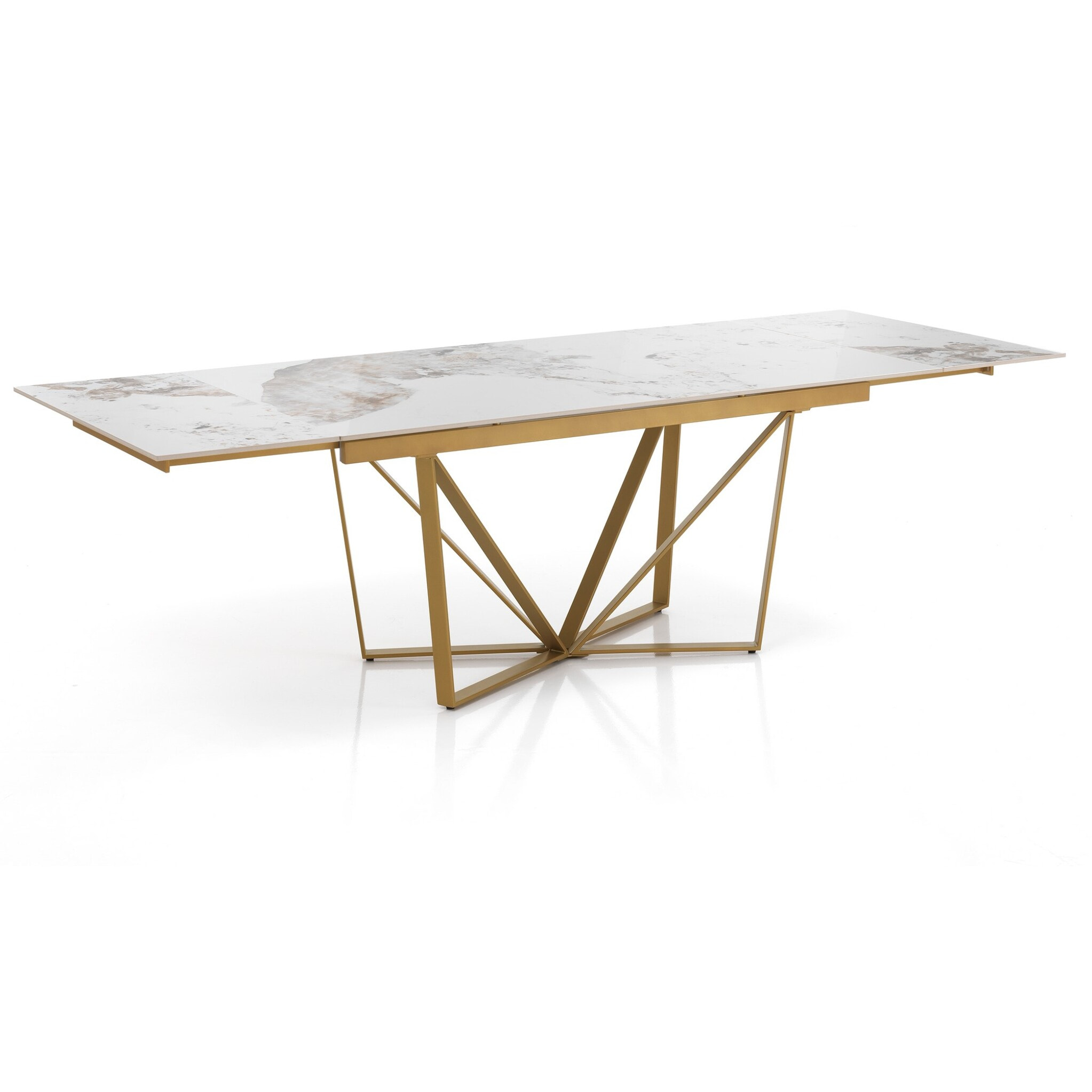 TOMASUCCI Table extensible SPINNE GOLD - ONICE MARBRE