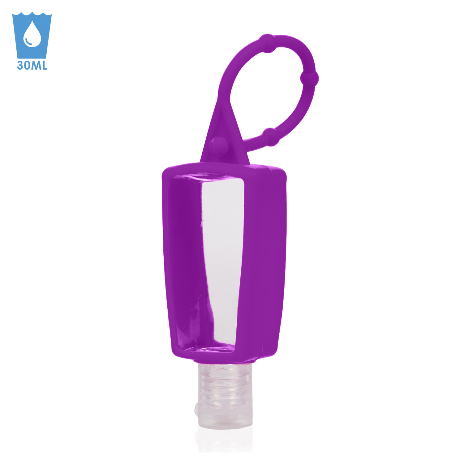 Portachiavi bottiglia igienizzante per mani alcol ricaricabile 30ml in silicone con ciondolo