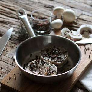 Poêle professionnelle en acier inoxydable 20cm - tous feux PROFESSIONNEL