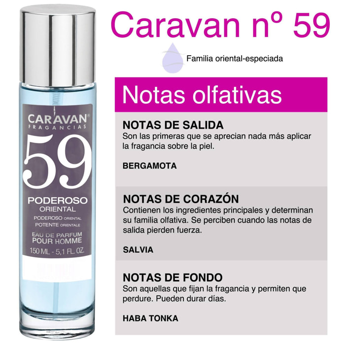 Caravan fragancias - caja de regalo con 2 perfumes nº59 de 150 ml, para hombre