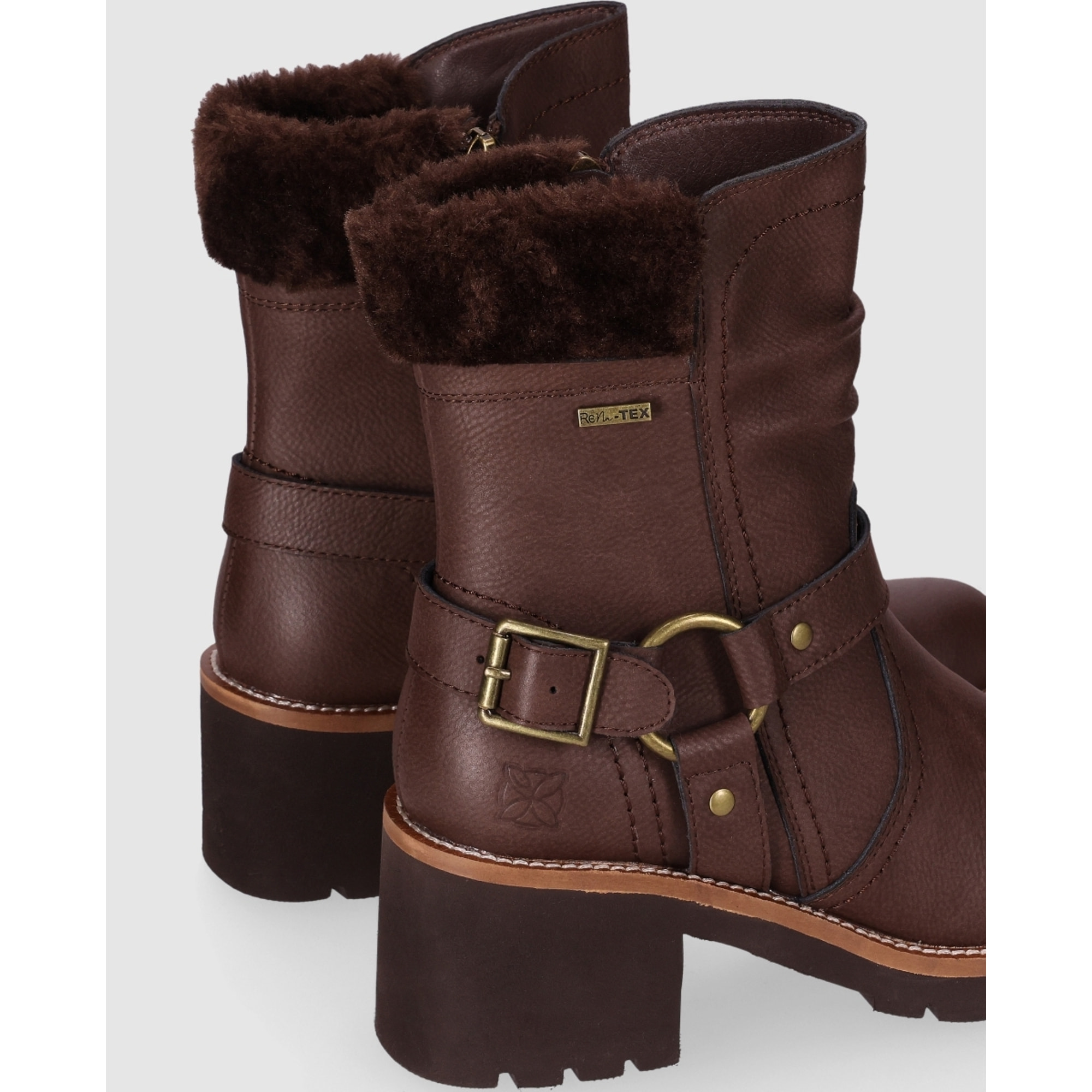 Botines de Piel - Marron - Tacón: 5 cm