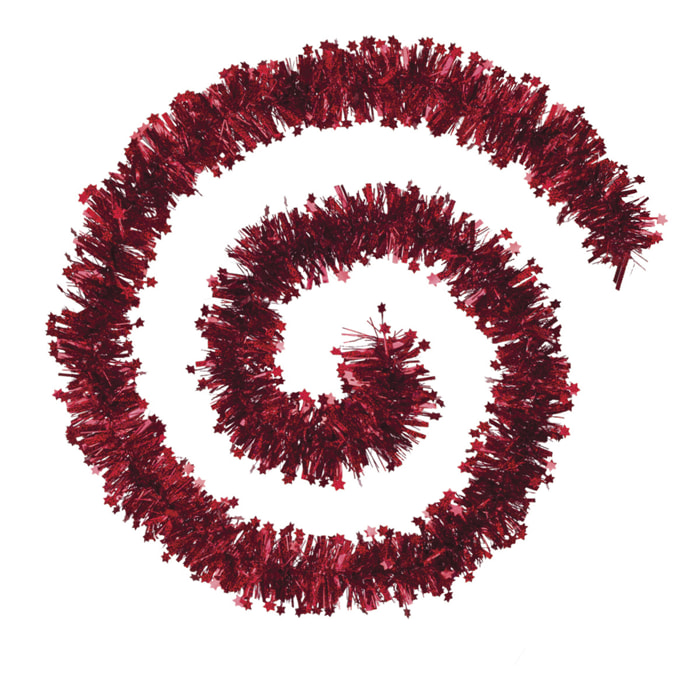 Guirlande touffue et étoilée - Rouge