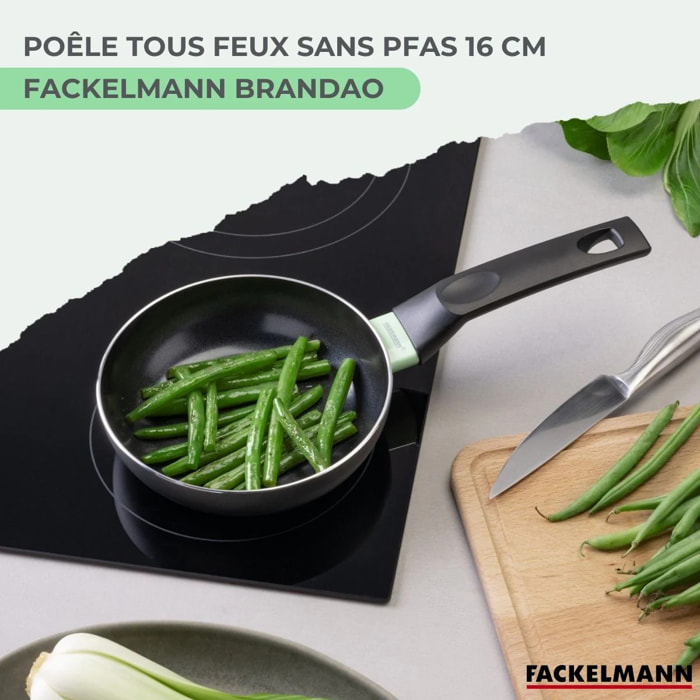 Poêle 16 cm aluminium revêtement céramique antiadhésif sans PFAS Fackelmann Brandao