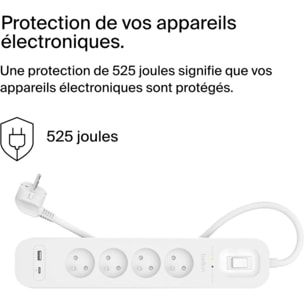 Multiprise BELKIN 4 prises + USB-C et USB-A