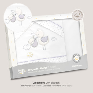 Triptico Coche Cigueña Oso Bco/Gris