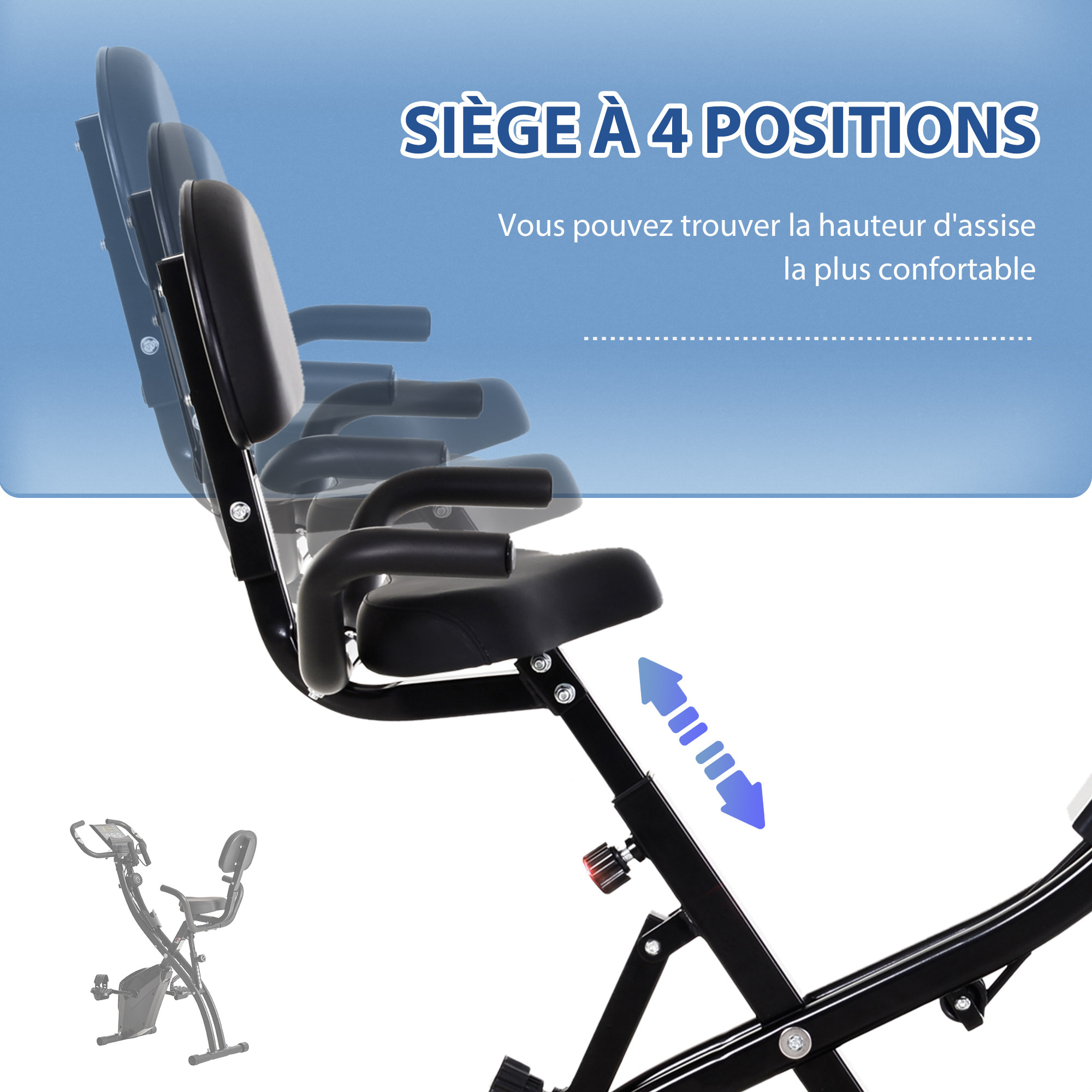 Vélo d'appartement cardio fitness pliable