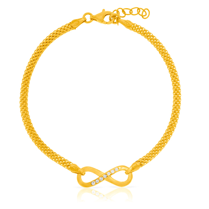 Pulsera Plata de ley 925 con detalle símbolo infinito con brillantes