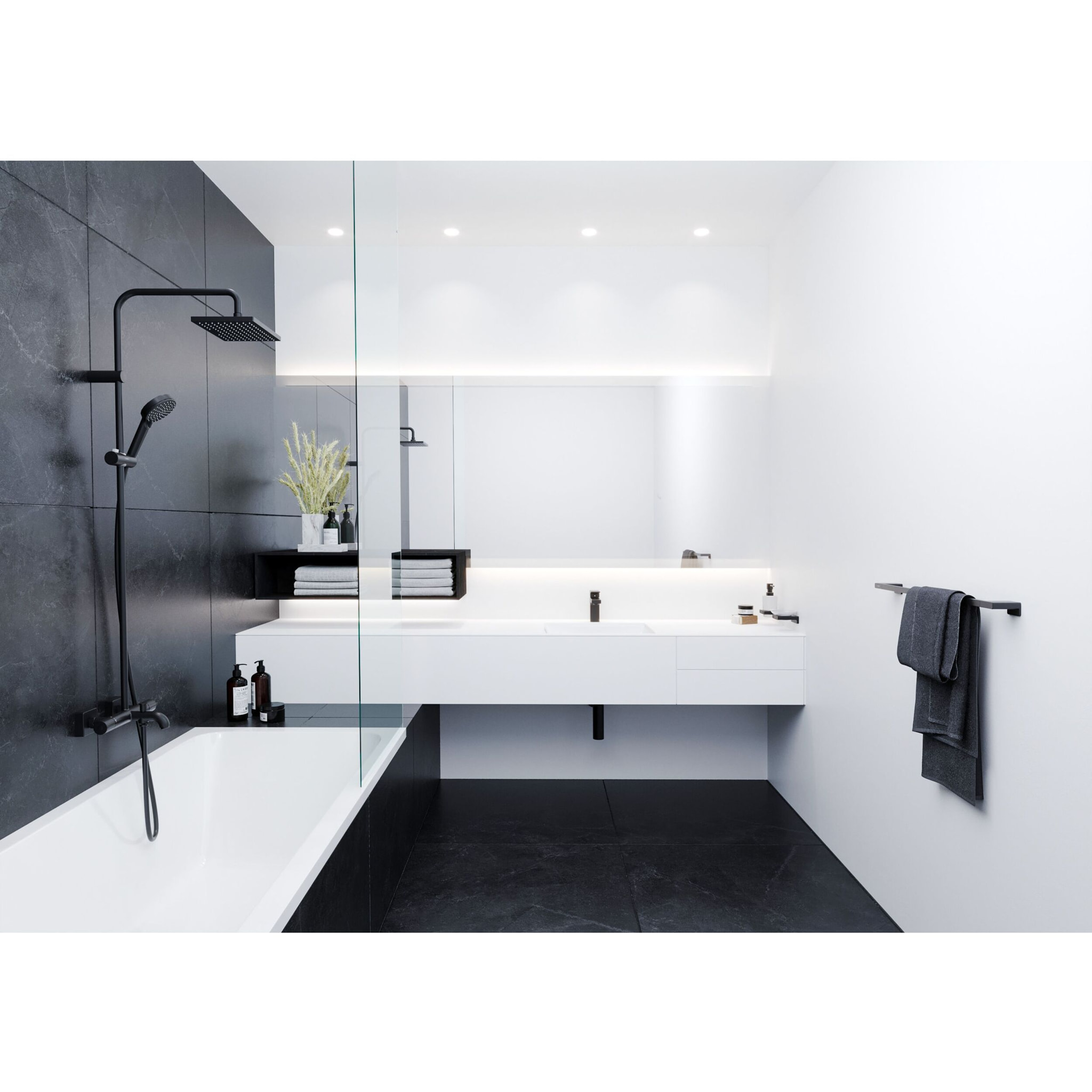 Siphon design Lavabo Flowstar S, Noir mat