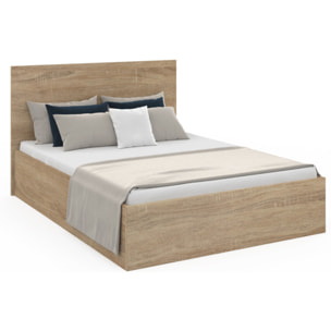 Lit coffre Sicile effet bois naturel