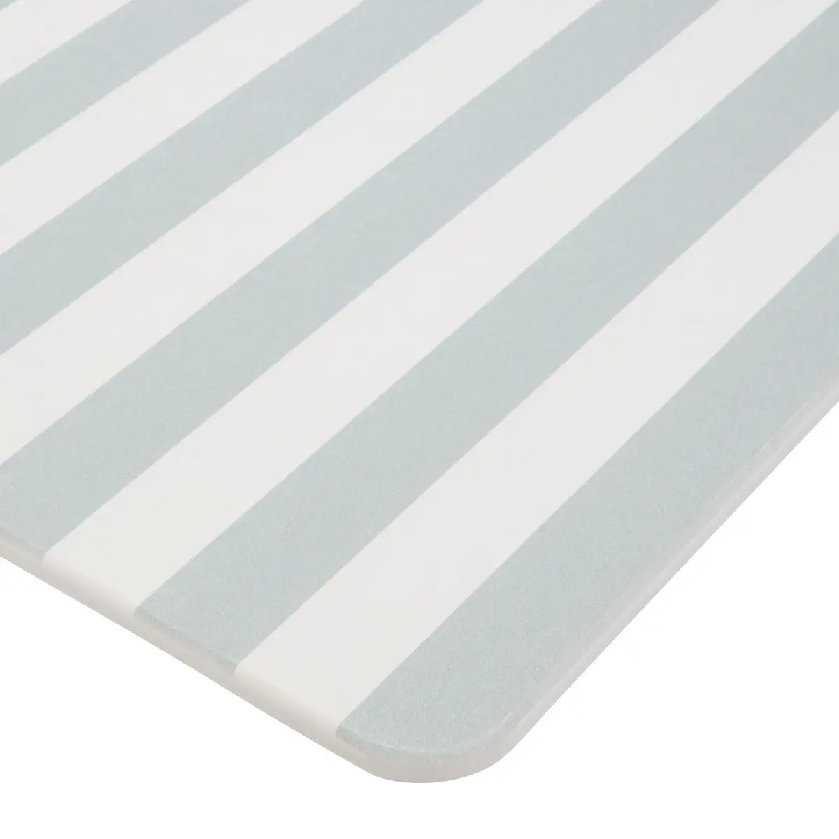 Tapis de bain Strio 39x60cm rayures vert céladon en diatomite