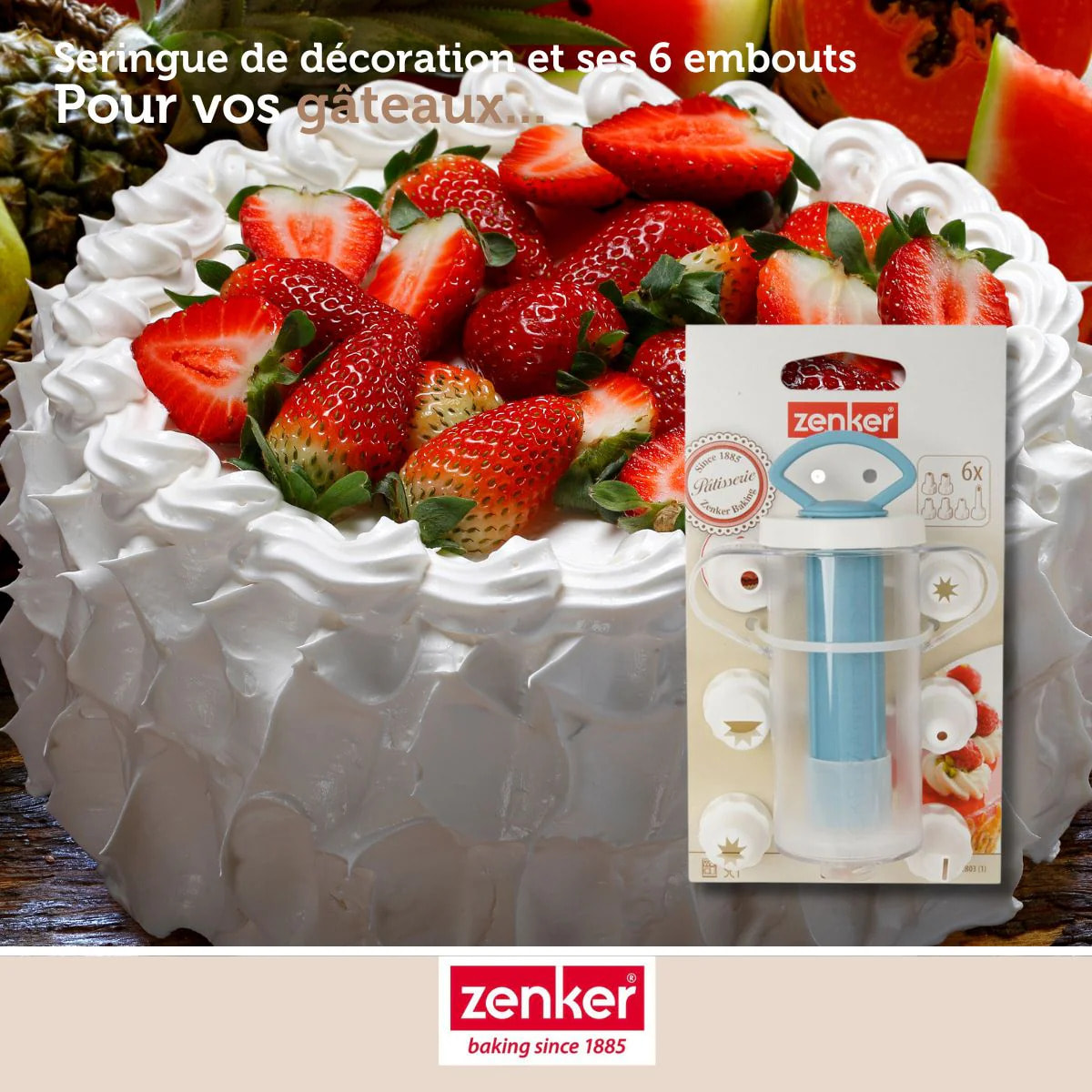 Seringue de pâtisserie et 6 embouts Zenker Sweet Sensation