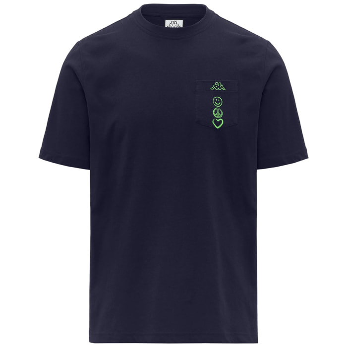 T-Shirts & Top Kappa Uomo Logo Ciao 140 Blu