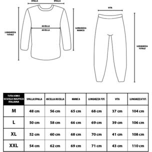 Tuta Uomo SCUOLA NAUTICA ITALIANA Cotone Felpato Zip
