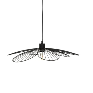Suspension "Fleur" métal noir D57cm