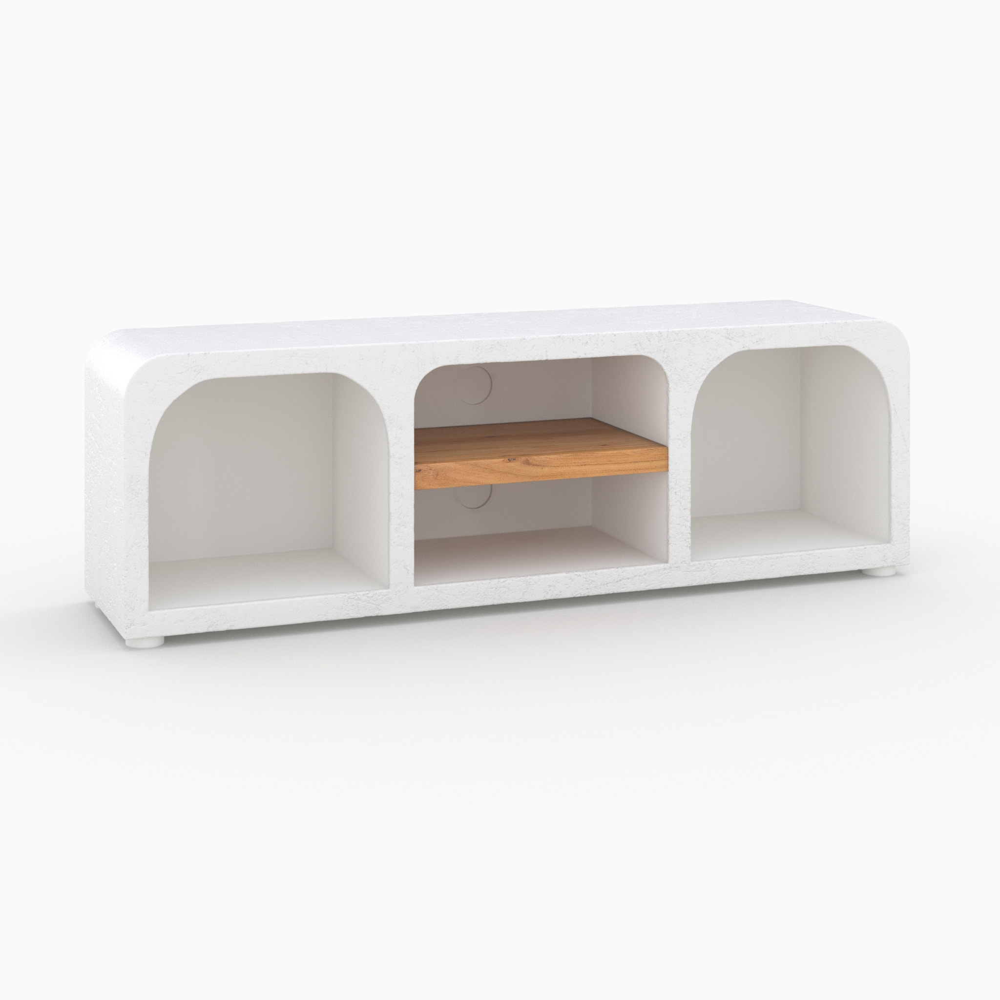 Meuble TV en béton blanc cassé 140 cm - Fira