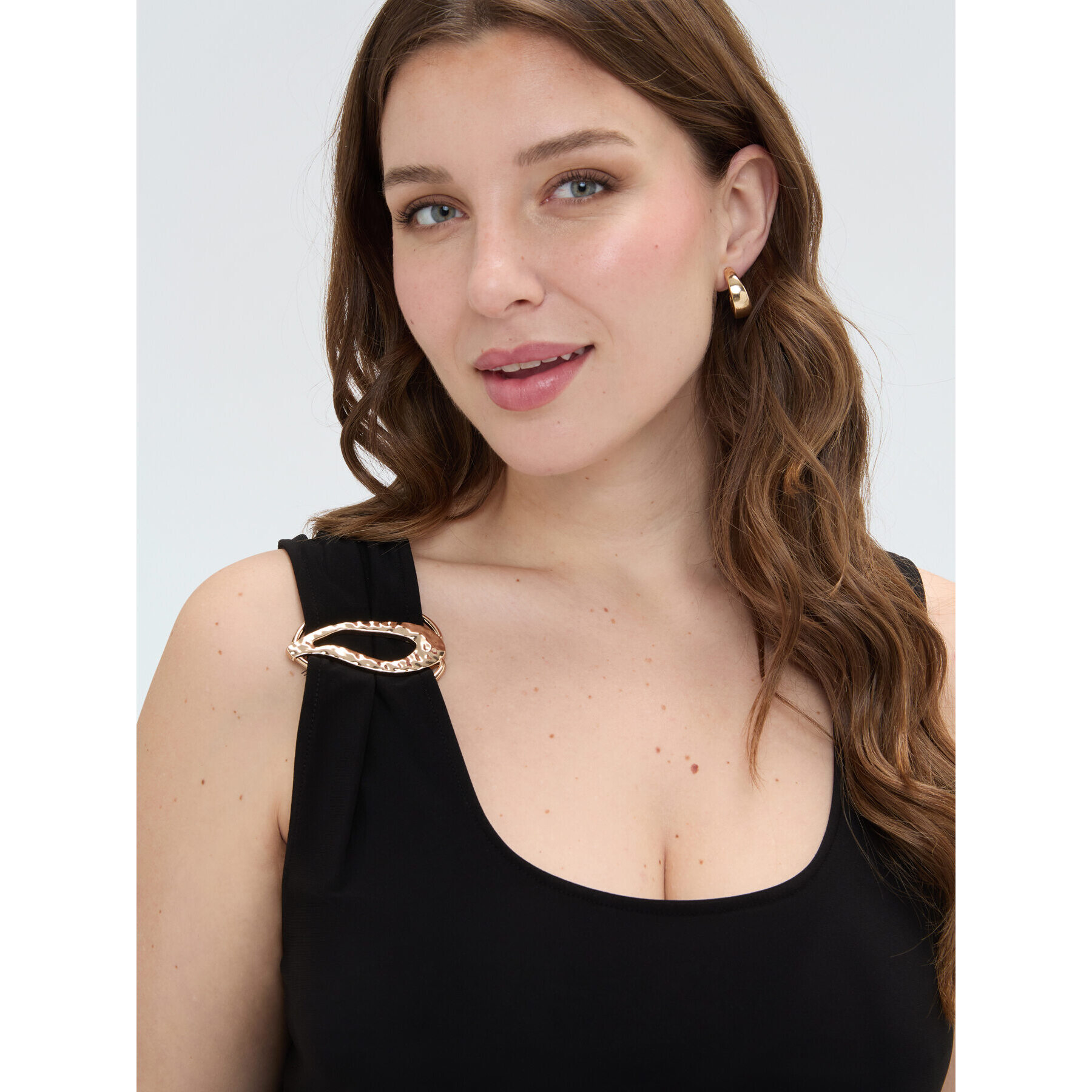 Fiorella Rubino - Top de jersey con aplicación joya - Negro