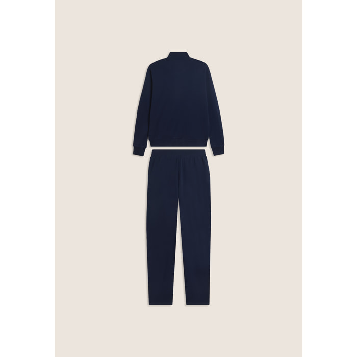 Tuta uomo zip e collo alto in cotone Interlock