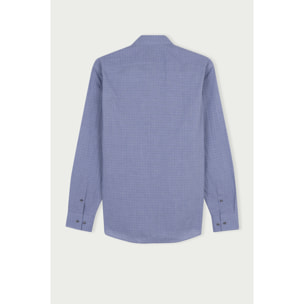 Camicia 1 Bottone Button Downuomo Slim Popeline Fantasia Grigio/Nero