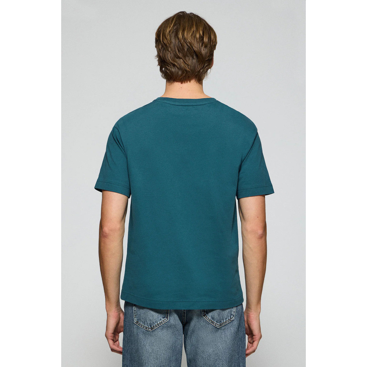 Camiseta azul de manga corta y cuello redondo con logotipo Polo Club