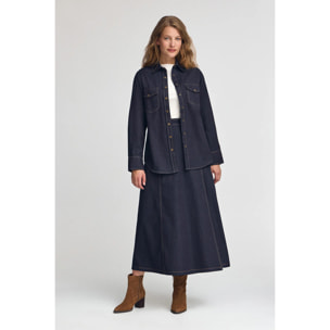 Camisa vaquera azul de corte relajado