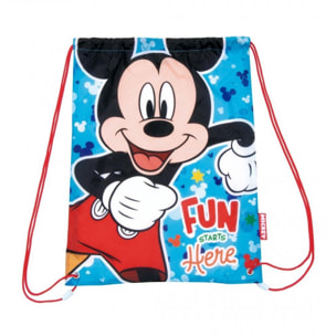 Zainetto leggero sacca scarpe Topolino Lui Mickey Mouse Multicolor