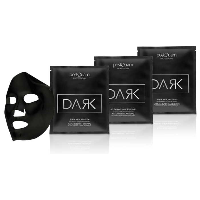 3 Maschere Nere Per Il Viso - Linea Completa 20 Ml