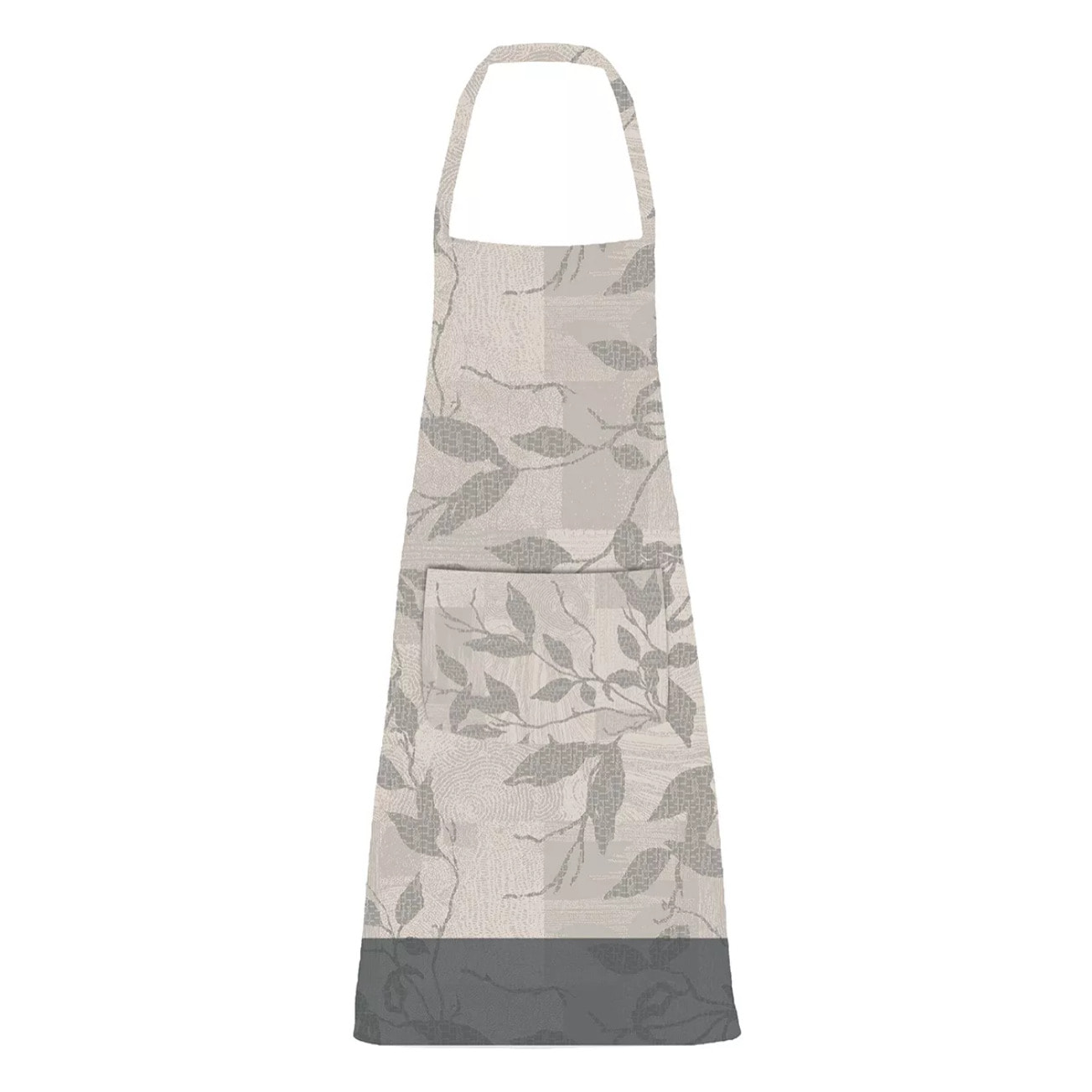 Tablier pur coton enduit 220 g/m² motif jacquard gris anthracite Mille prunus silver