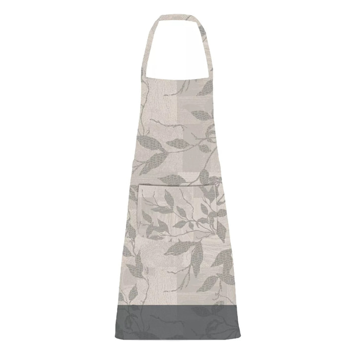 Tablier pur coton enduit 220 g/m² motif jacquard gris anthracite Mille prunus silver