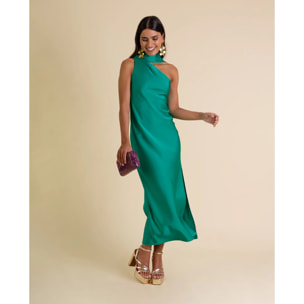 Vestido midi asimétrico con lazada