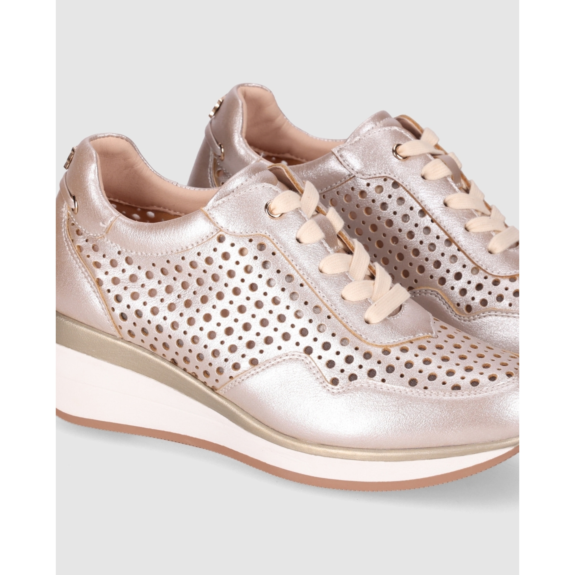 Zapatos de Piel - Platino - Tacón: 5 cm