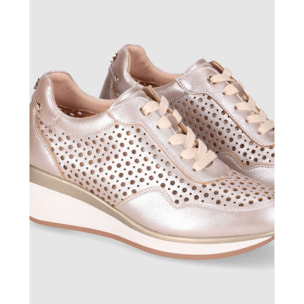 Zapatos de Piel - Platino - Tacón: 5 cm