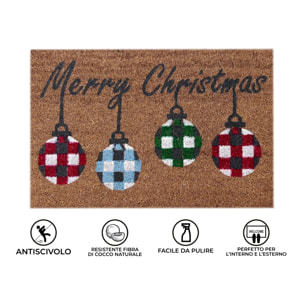 Zerbino Natalizio Ingresso Casa Antiscivolo In Cocco Palline Appese