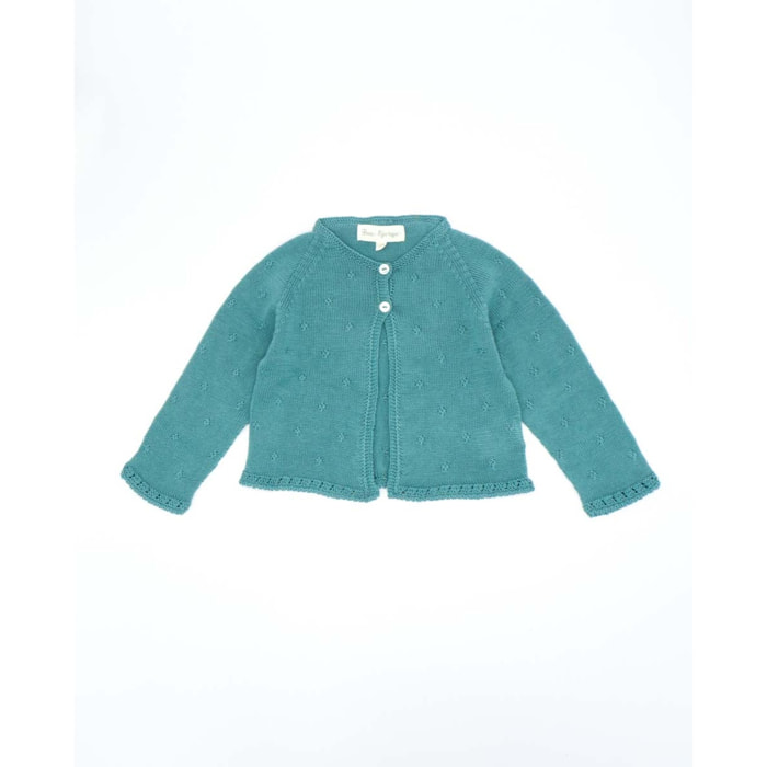 CHAQUETA PUNTO ALGODÓN ORGÁNICO VERDE