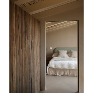 Cabecero tapizado desenfundable de pana verde azulado de varias medidas